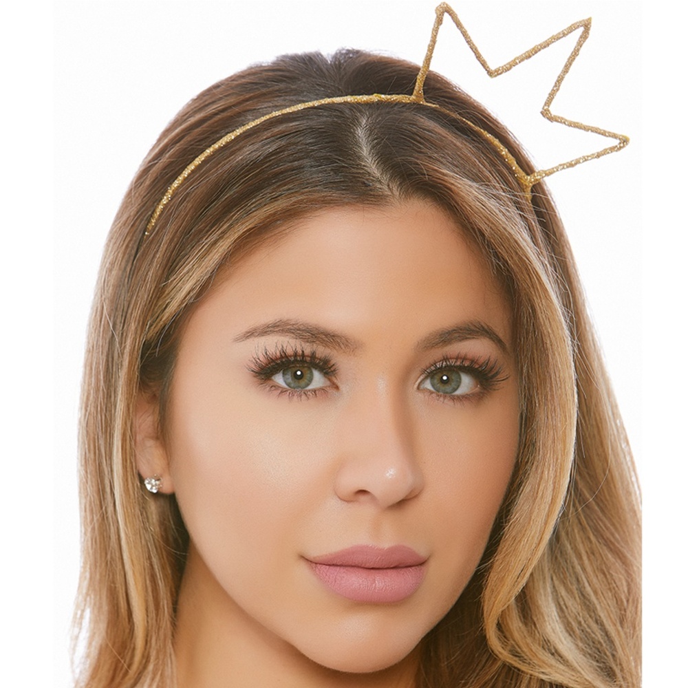 Glitter Crown Headband Gold